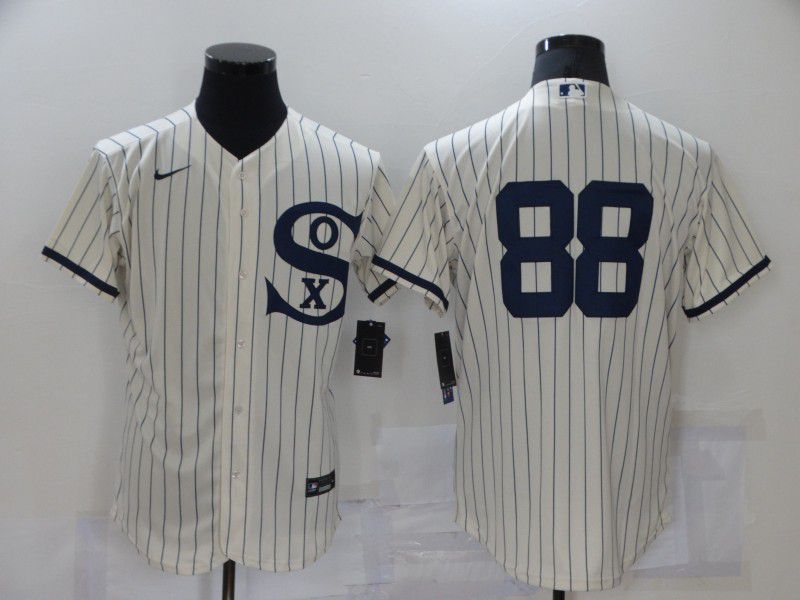 Men Chicago White Sox 88 No Name Cream stripe Dream version Elite Nike 2021 MLB Jerseys